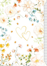 Postal de casamento Artebene - Flores e corações