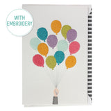 Postal de aniversário Artebene - Balões bordados