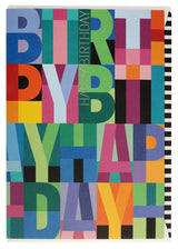 Postal de aniversário Artebene - Happy Birthday Tipografia