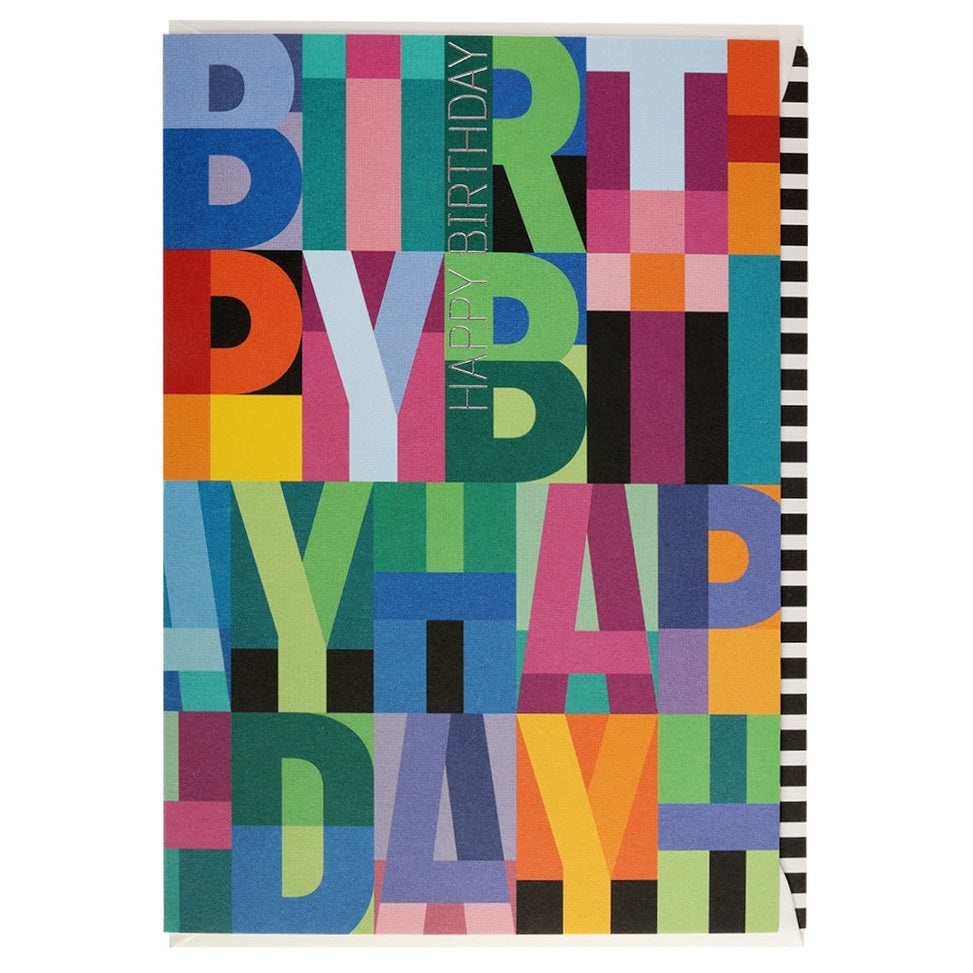 Postal de aniversário Artebene - Happy Birthday Tipografia