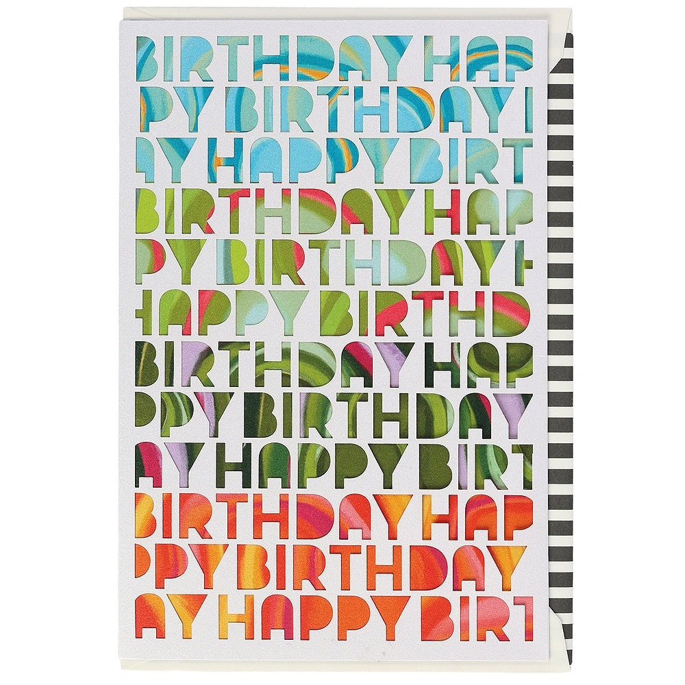 Postal de aniversário Artebene - Happy Birthday Multicor
