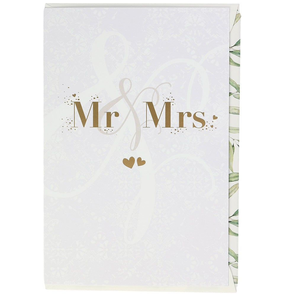 Postal de casamento Artebene - Mr. & Mrs. dourado