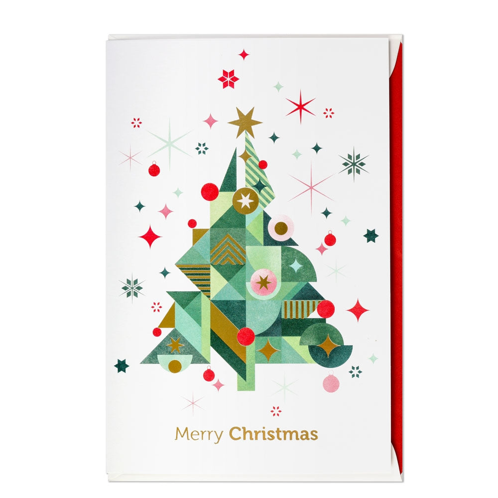 Postal de Natal Artebene - Árvore geométrica com relevo