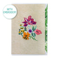 Postal Artebene - Ramo de flores bordado