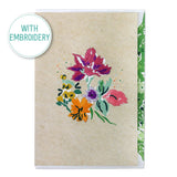 Postal Artebene - Ramo de flores bordado