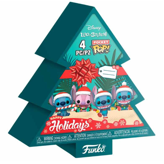 Arvore de Natal com 4 figuras Pocket Pop Stitch - Papelaria Encantada