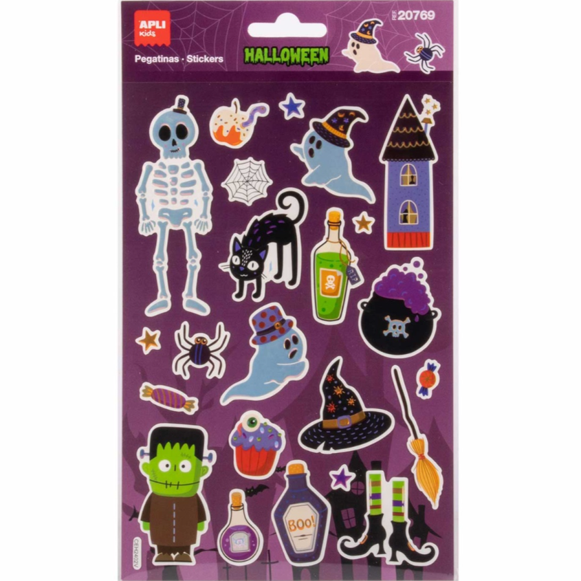 Autocolantes APLI Kids Maxi Halloween Esqueleto — 1 folha com 22 autocolantes