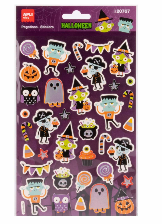 Autocolantes APLI Kids Maxi Halloween em EVA — 1 folha com 38 autocolantes