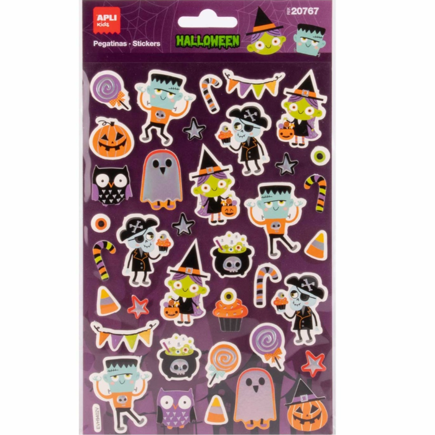 Autocolantes APLI Kids Maxi Halloween em EVA — 1 folha com 38 autocolantes