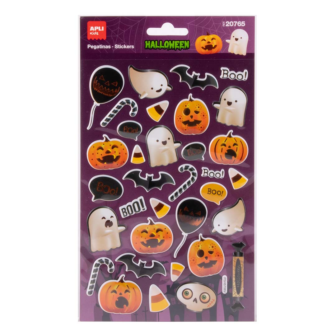 Autocolantes APLI Kids Maxi Halloween Fantasmas — 1 folha com 35 autocolantes
