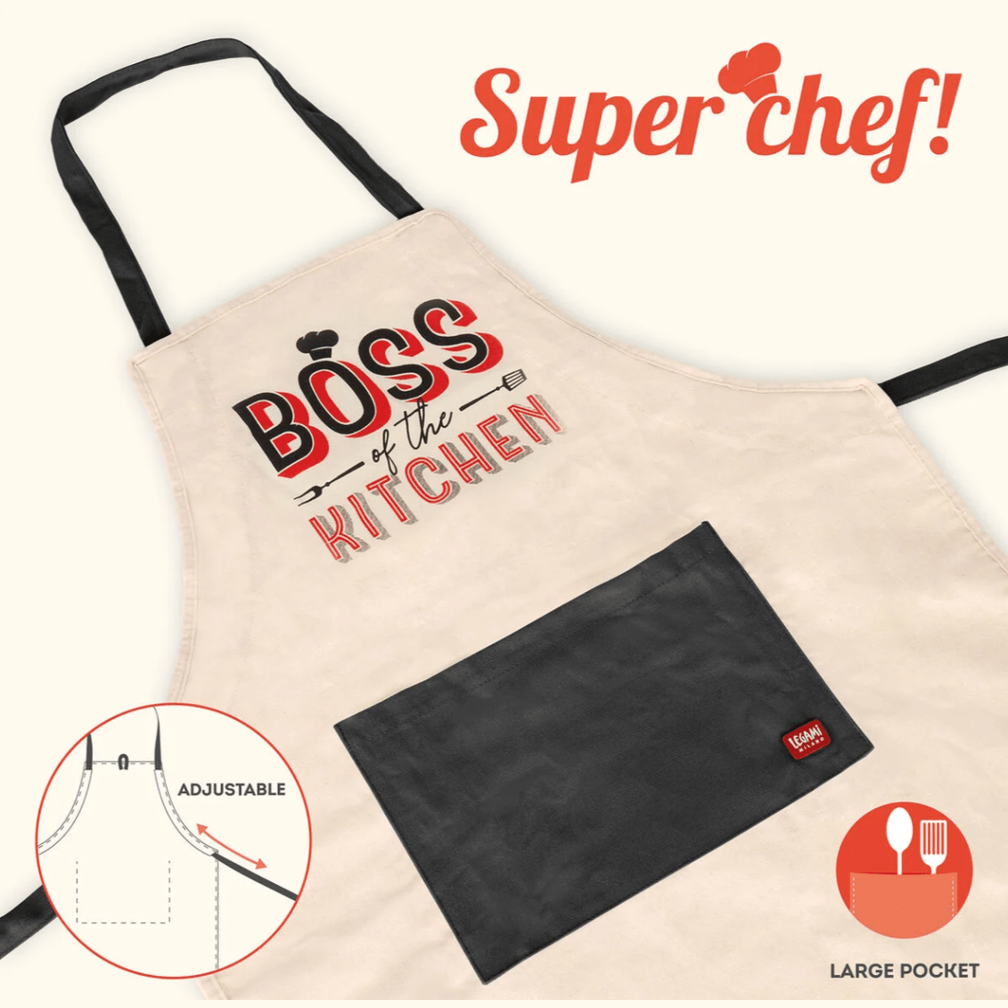 Avental de Cozinha " boss" - Super Chef - Legami - Papelaria Encantada