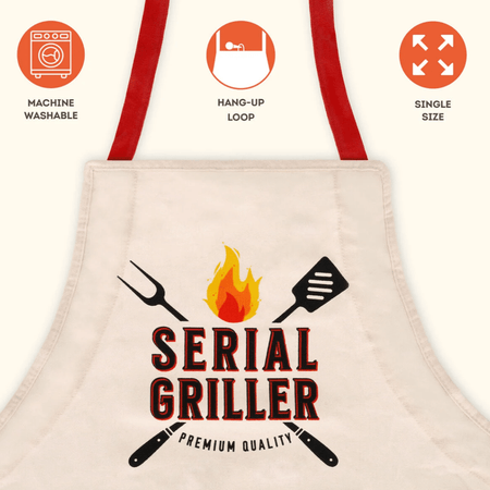 Avental de cozinha " Serial griller " - Super Chef - Legami - Papelaria Encantada