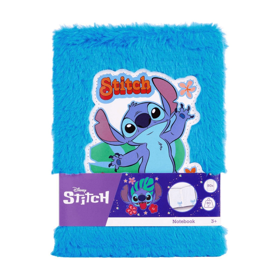 Bloco A5 Stitch com pelo Azul claro - Papelaria Encantada