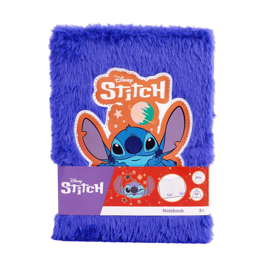 Bloco A5 Stitch com pelo Azul escuro - Papelaria Encantada