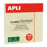 Bloco de notas aderentes Apli 75x75mm amarelo - Papelaria Encantada
