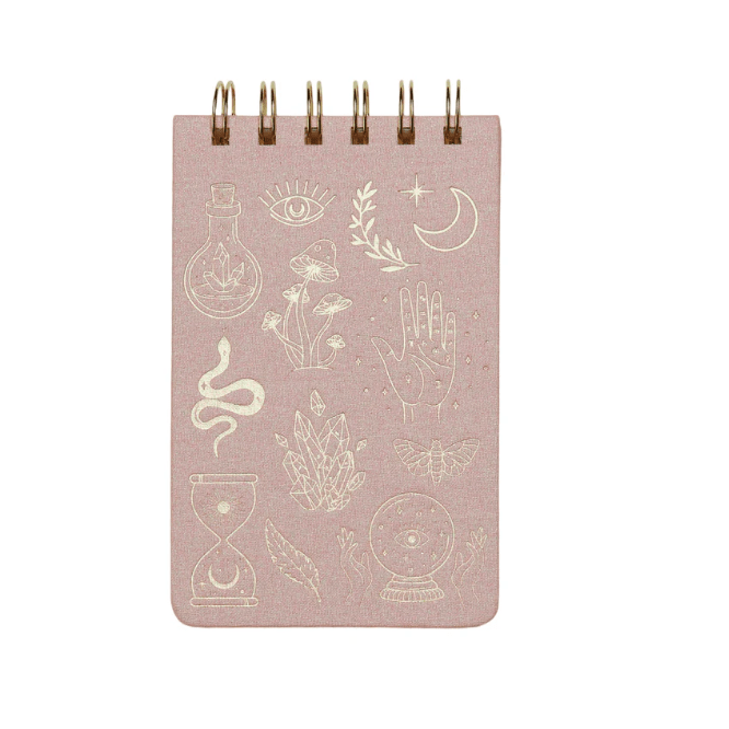 Bloco de notas com espiral Ícones Místicos A6 Designworks - Papelaria Encantada
