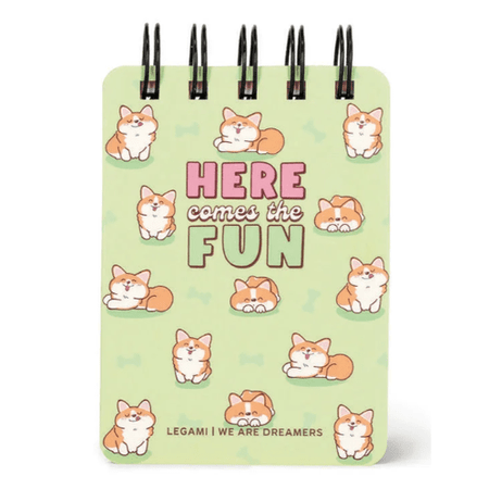 Bloco de notas espiral A7 Pautado Corgi Legami - Papelaria Encantada