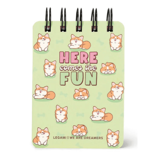 Bloco de notas espiral A7 Pautado Corgi Legami - Papelaria Encantada