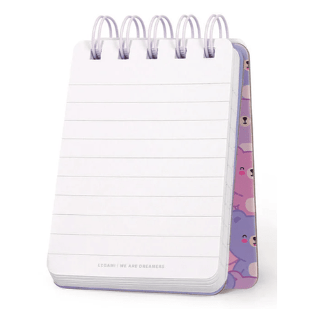 Bloco de notas espiral A7 Ursinhos Legami - Papelaria Encantada