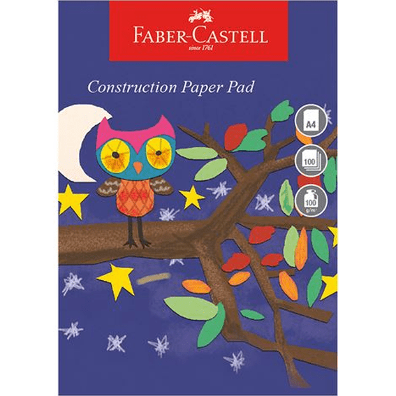 Bloco de Papel construction paper pad Faber - Castel A4 100 Folhas - Papelaria Encantada