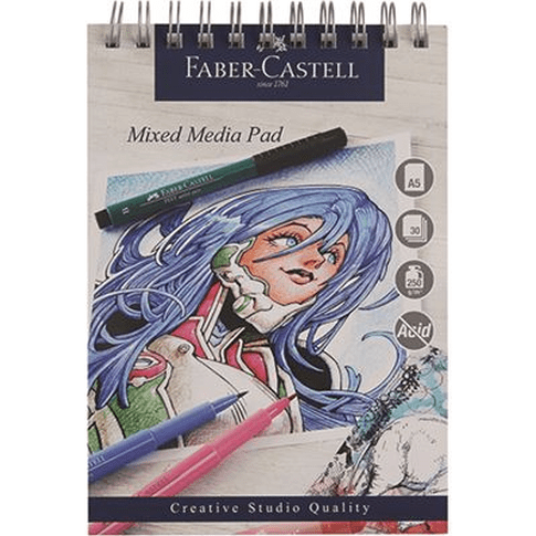 Bloco papel Mixed Media Pad A5 Faber - castell - Papelaria Encantada