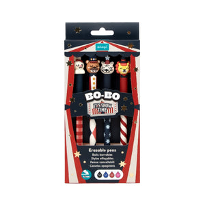 Conjunto de 4 Canetas Apagáveis Bo-Bo Circo - Urso, Leão, Coelho e Tigre | Mr. Wonderful