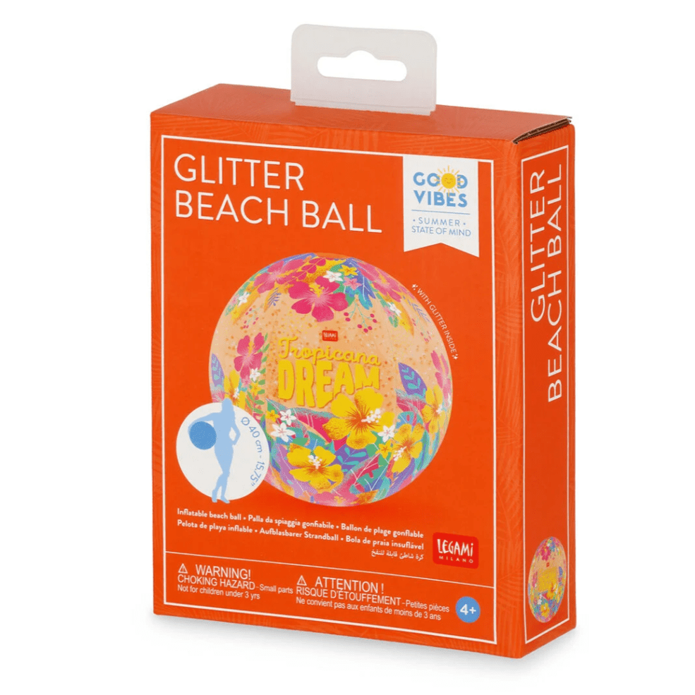 Bola de Praia Insuflável "Tropicana Dream" - Bola de Praia com Glitter - Legami - Papelaria Encantada