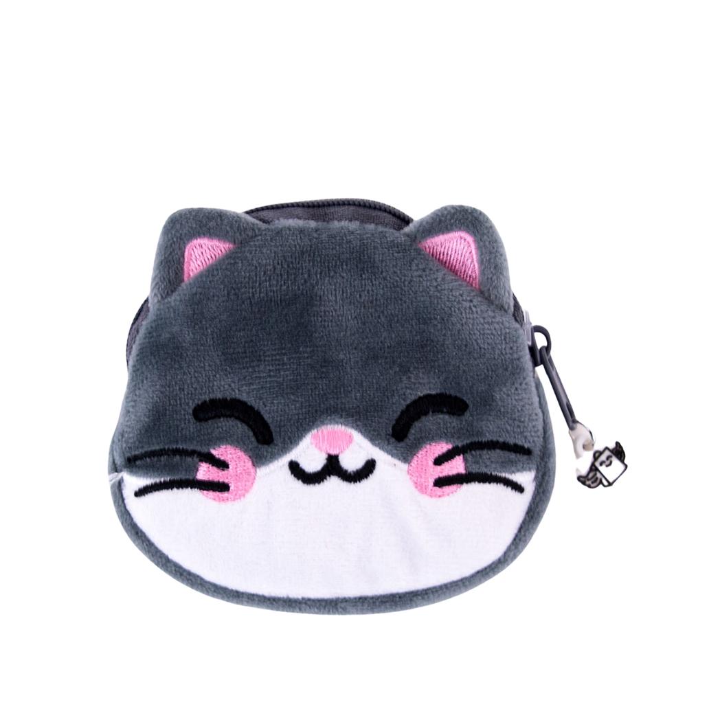 Bolsa com porta - chaves, mini caderno e folha de autocolantes - Gato Mr. Wonderful - Papelaria Encantada