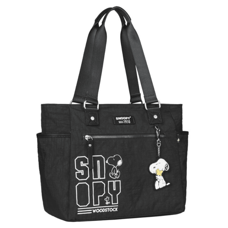 Bolsa de Mão totebag Snoopy Preto - Papelaria Encantada
