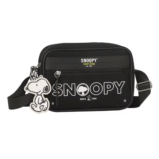 Bolsa tiracolo Snoopy Preto - Papelaria Encantada