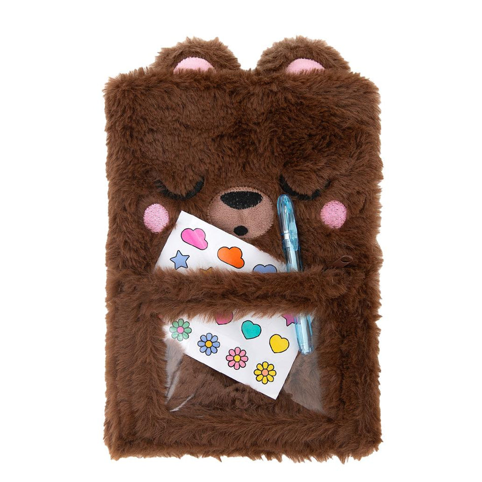 Cadeno A5 Peluche com Bolso - Urso Lazy - Mr wonderful - Papelaria Encantada