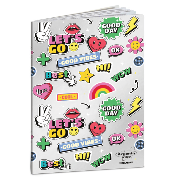 Caderno A4 agraf. Blasetti Pautado - Good Vibes - Papelaria Encantada