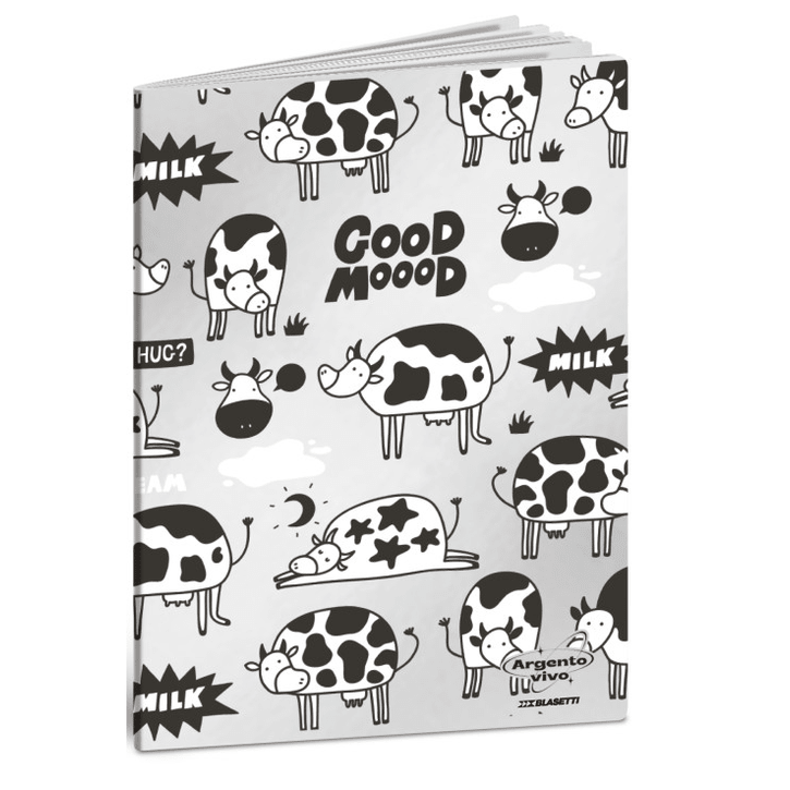 Caderno A4 agraf. Blasetti Pautado - Vacas - Papelaria Encantada