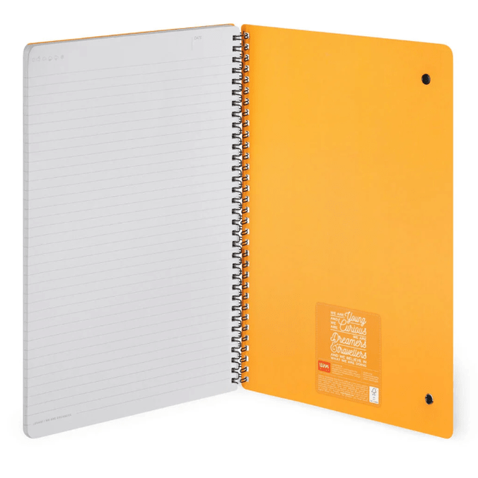 Caderno A4 com linhas e capa dura ilustrada - Panda Vermelho - Encadernação em espiral - Legami - Papelaria Encantada