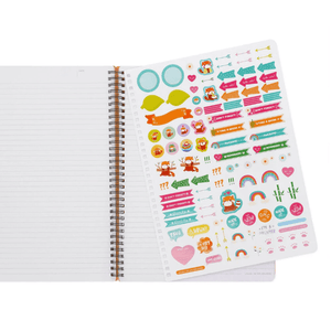 Caderno A4 com linhas e capa dura ilustrada - Panda Vermelho - Encadernação em espiral - Legami - Papelaria Encantada