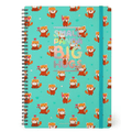 Caderno A4 com linhas e capa dura ilustrada - Panda Vermelho - Encadernação em espiral - Legami - Papelaria Encantada