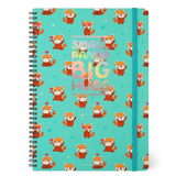 Caderno A4 com linhas e capa dura ilustrada - Panda Vermelho - Encadernação em espiral - Legami - Papelaria Encantada