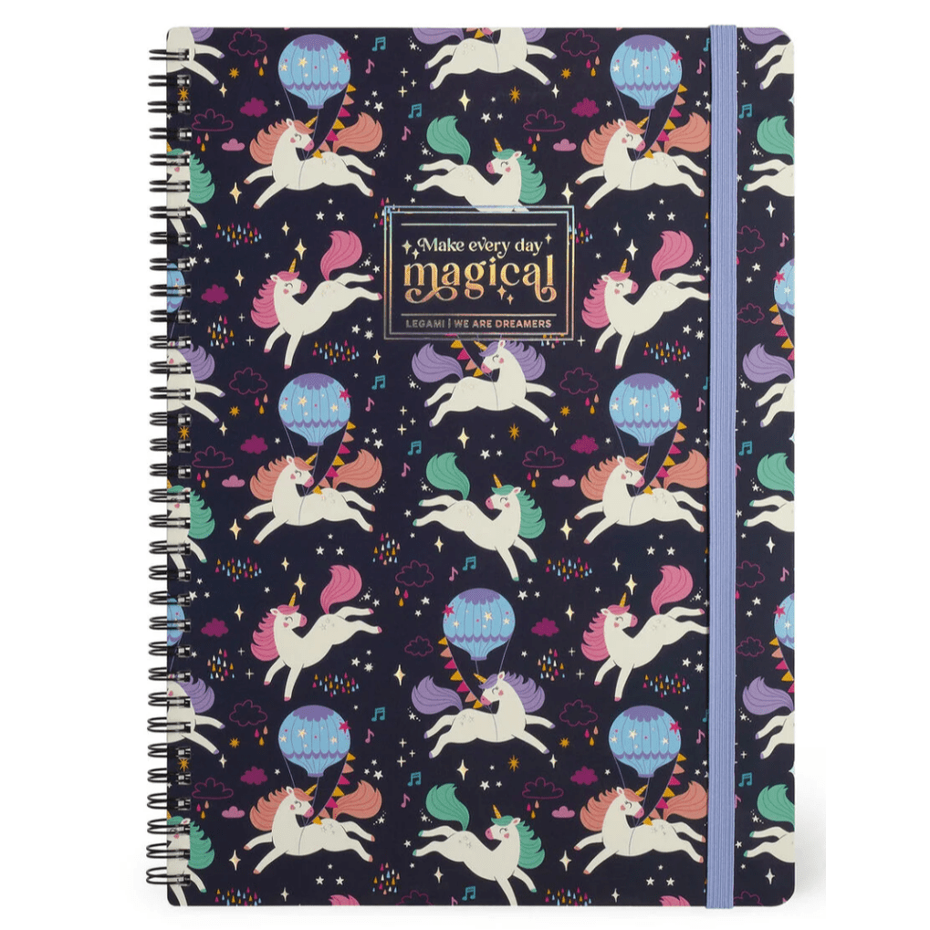 Caderno A4 com linhas Unicórnio Legami - Papelaria Encantada