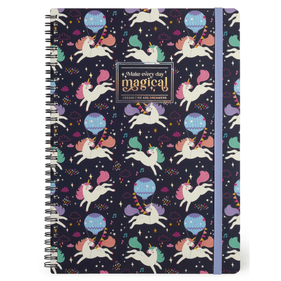 Caderno A4 com linhas Unicórnio Legami - Papelaria Encantada