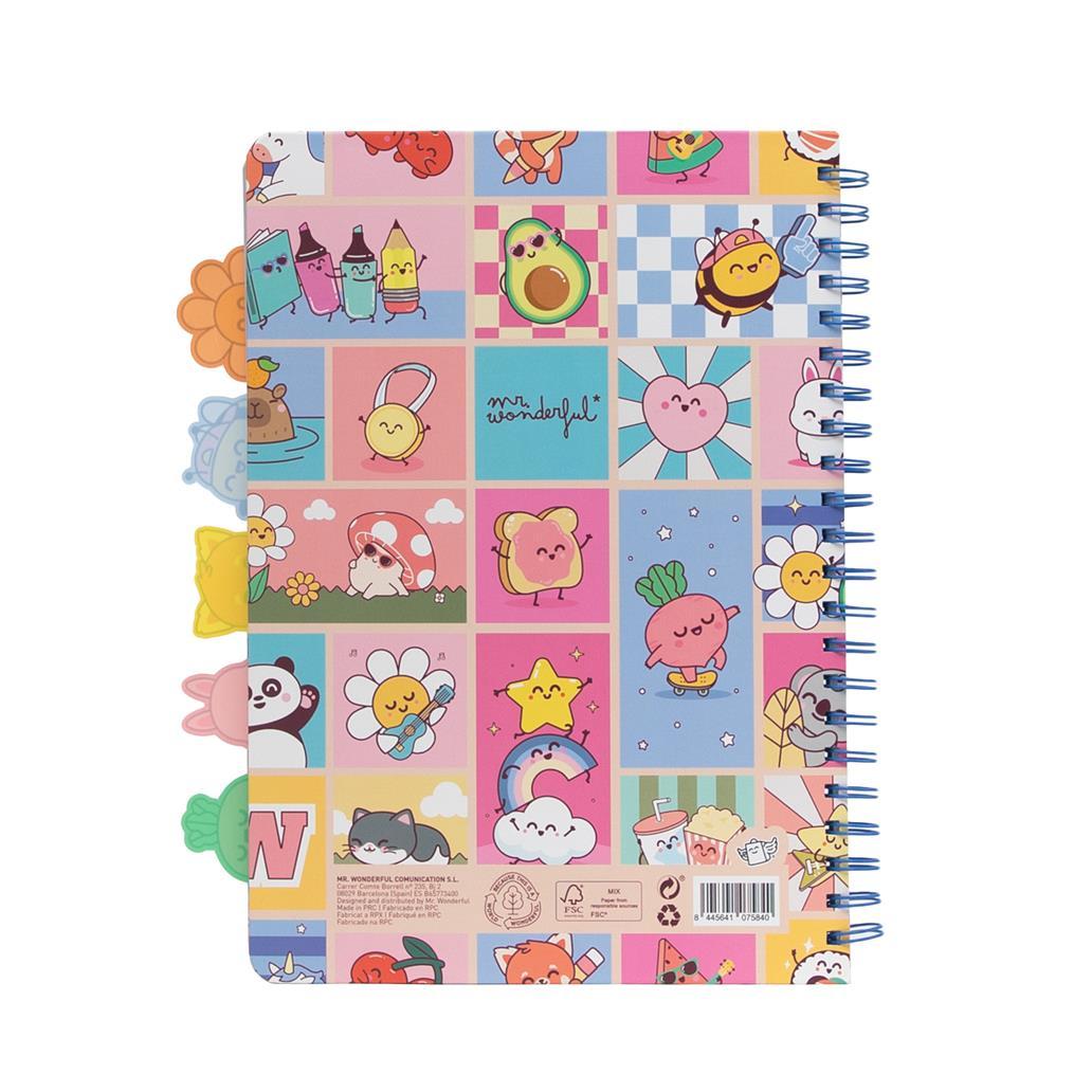 Caderno A4 com Separadores - Wonder Comic - Mr. Wonderful - Papelaria Encantada