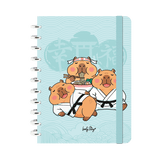 Caderno A4 com sistema de discos 100 folhas quadriculadas 100gr Capivara mint Japan - Papelaria Encantada