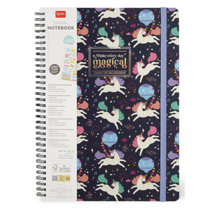 Caderno A4 Legami com linhas e capa dura Espiral - Unicórnio - Papelaria Encantada