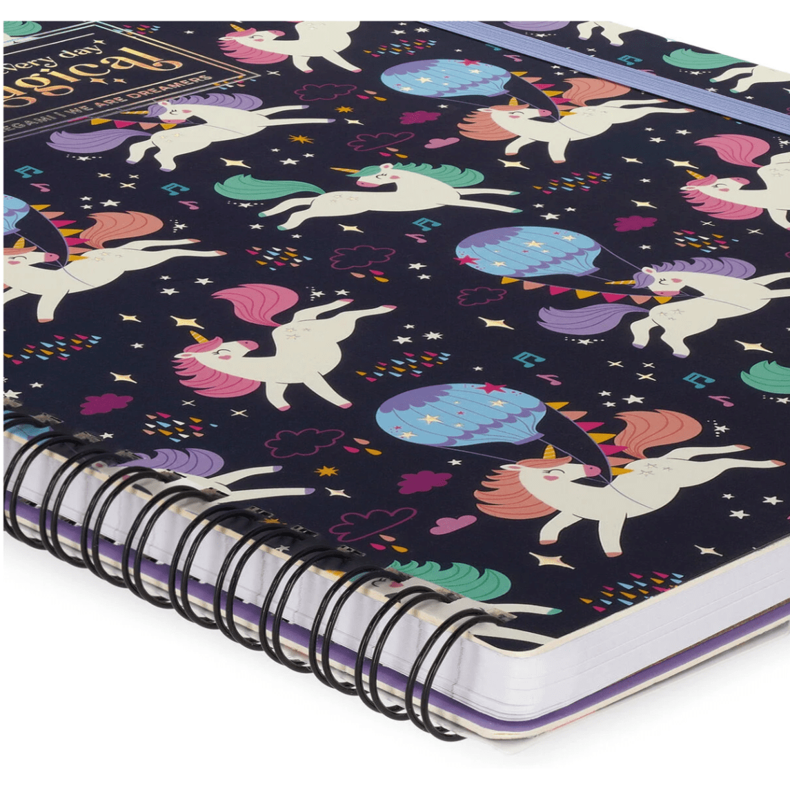 Caderno A4 Legami com linhas e capa dura Espiral - Unicórnio - Papelaria Encantada