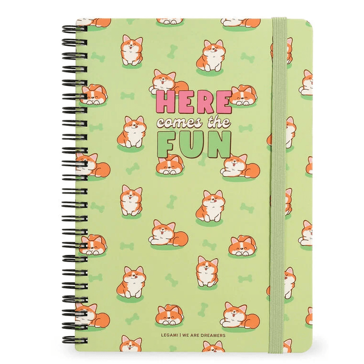 Caderno A4 Legami Espiral Maxi - Corgi - Papelaria Encantada