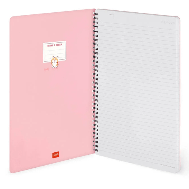 Caderno A4 Legami Espiral Maxi - Corgi - Papelaria Encantada