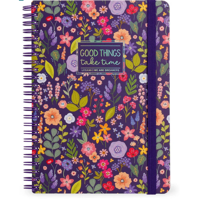 Caderno A4 Legami Espiral Maxi - Flowers - Papelaria Encantada