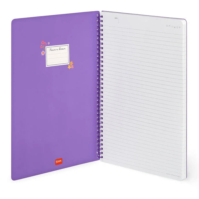 Caderno A4 Legami Espiral Maxi - Flowers - Papelaria Encantada