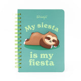 Caderno A5 3D squishy preguiça - My siesta is my fiesta - Papelaria Encantada