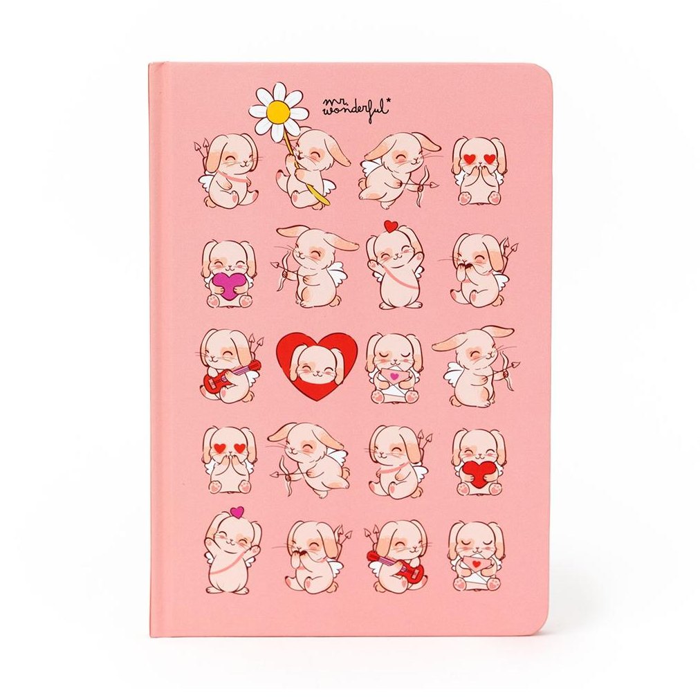 Caderno A5 Coelho Cupido - Mr Wonderful - Papelaria Encantada