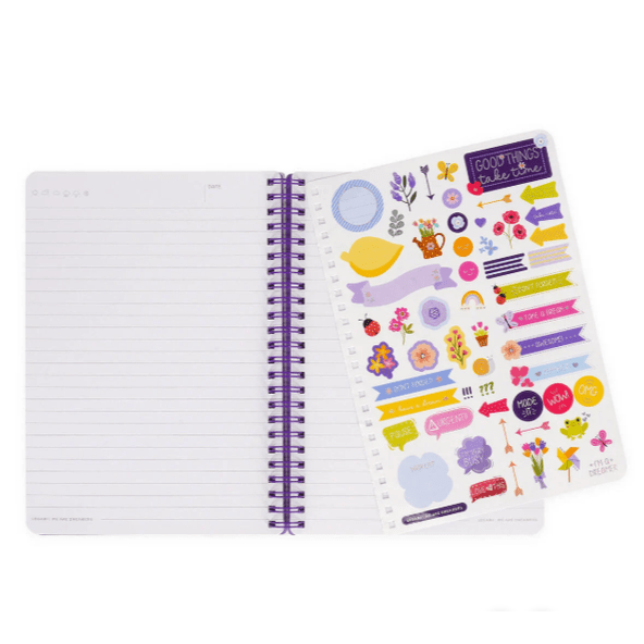 Caderno A5 com capa dura ilustrada - Flores - Bloco de notas - Encadernação em espiral legami - Papelaria Encantada